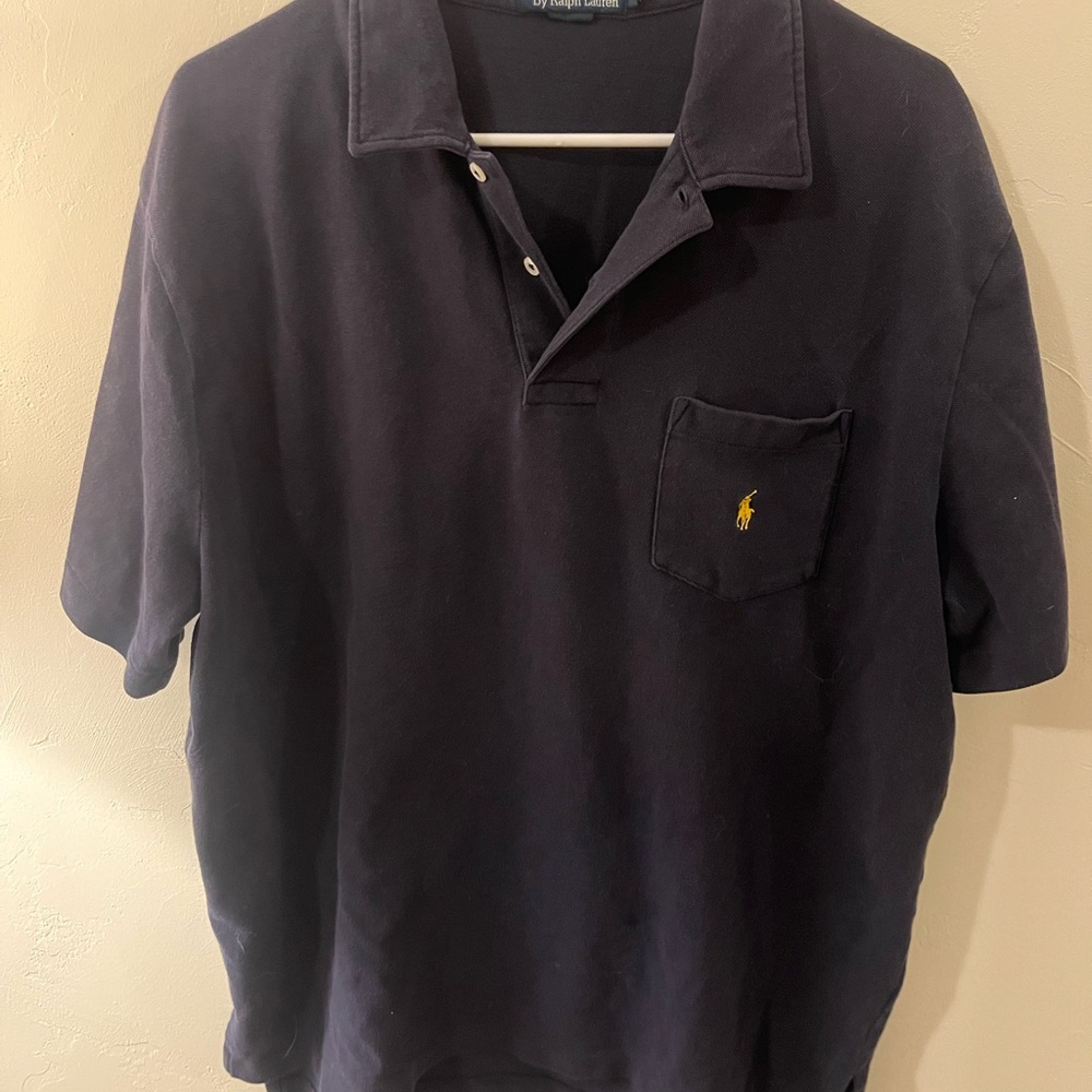 Ralph Lauren Classic Navy Polo with Yellow Logo